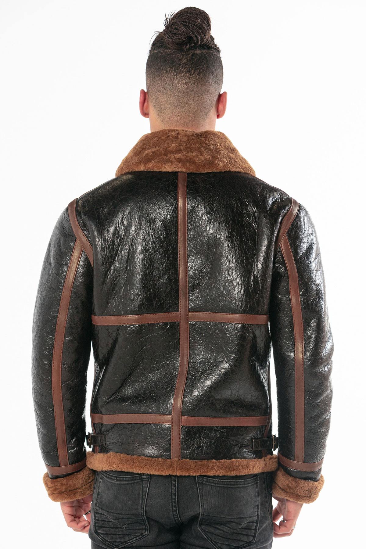 Herren Jacke Daytona BOMBARDIER DFH HUILE BLACK/COGNAC — Ansicht 4