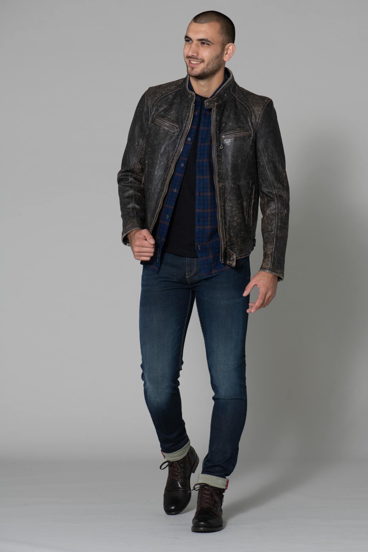Herren Jacke Daytona HURICAN COW ASPHALT BLACK — Ansicht 2