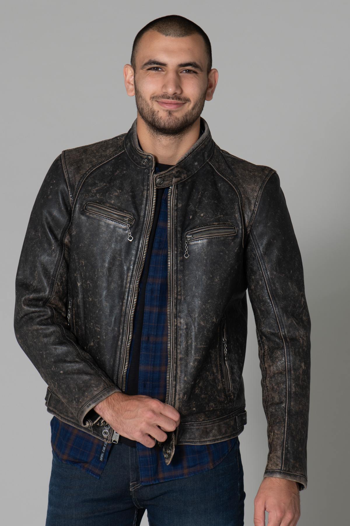 Herren Jacke Daytona HURICAN COW ASPHALT BLACK — Ansicht 4