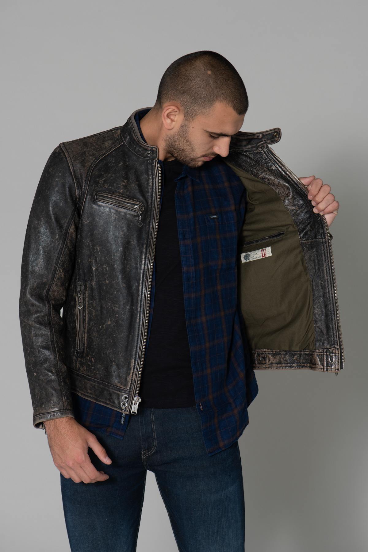 Herren Jacke Daytona HURICAN COW ASPHALT BLACK — Ansicht 5