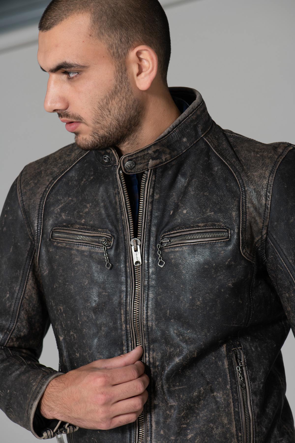 Herren Jacke Daytona HURICAN COW ASPHALT BLACK — Ansicht 7
