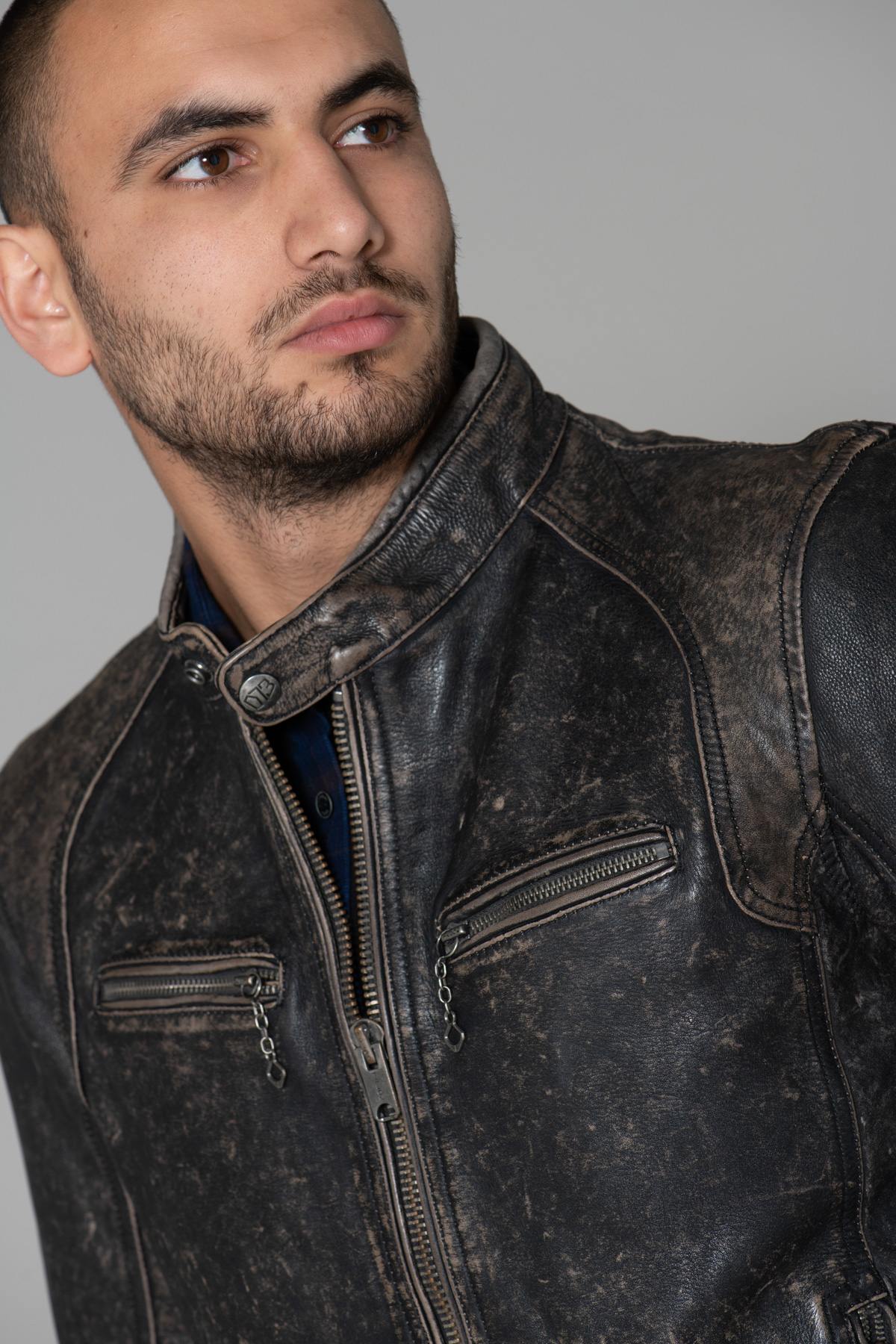 Herren Jacke Daytona HURICAN COW ASPHALT BLACK — Ansicht 8