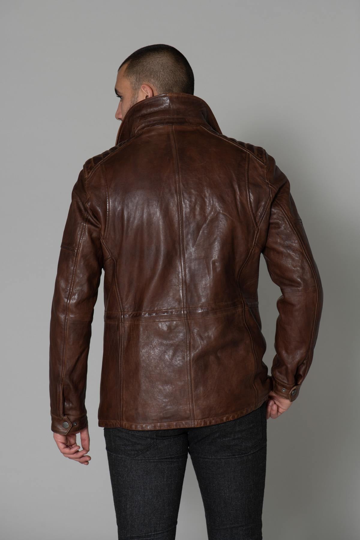 Giacche Uomo Daytona RODEO+IC LAMB PAOLO DARK COGNAC — vista 6