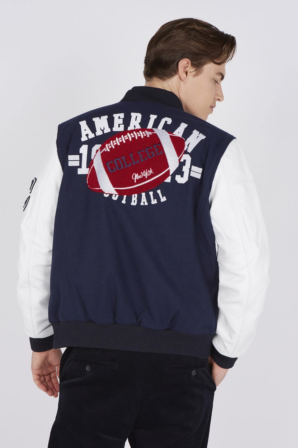 Giacche Uomo American College REF 70 NAVY/WHITE — vista 4
