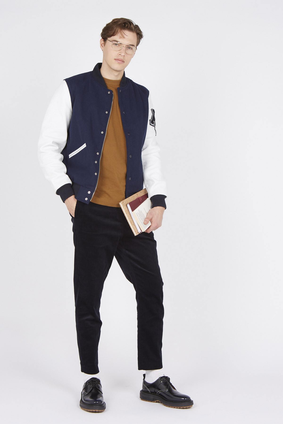 Giacche Uomo American College REF 70 NAVY/WHITE — vista 3