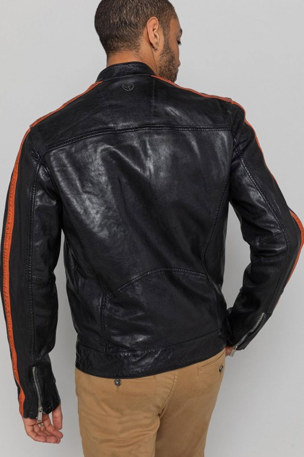Giacche Uomo Redskins CARDIFF CALISTA BLACK ORANGE  — vista 3