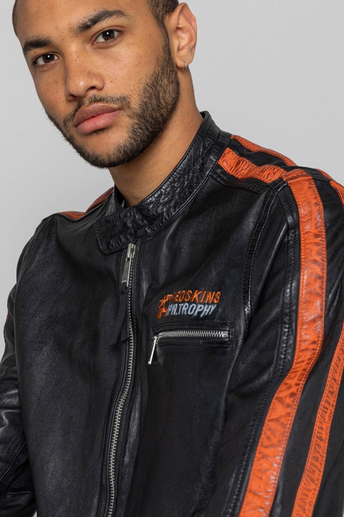 Giacche Uomo Redskins CARDIFF CALISTA BLACK ORANGE  — vista 2