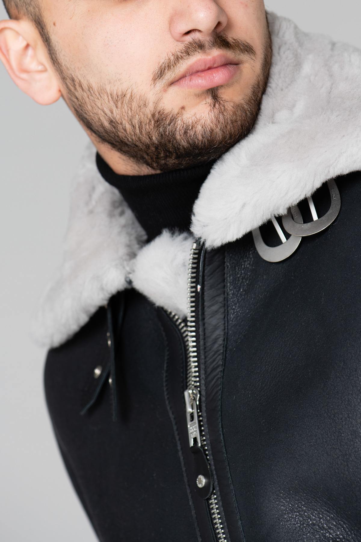 Herren Jacke Schott LC1259 BLACK/OFF WHITE — Ansicht 3
