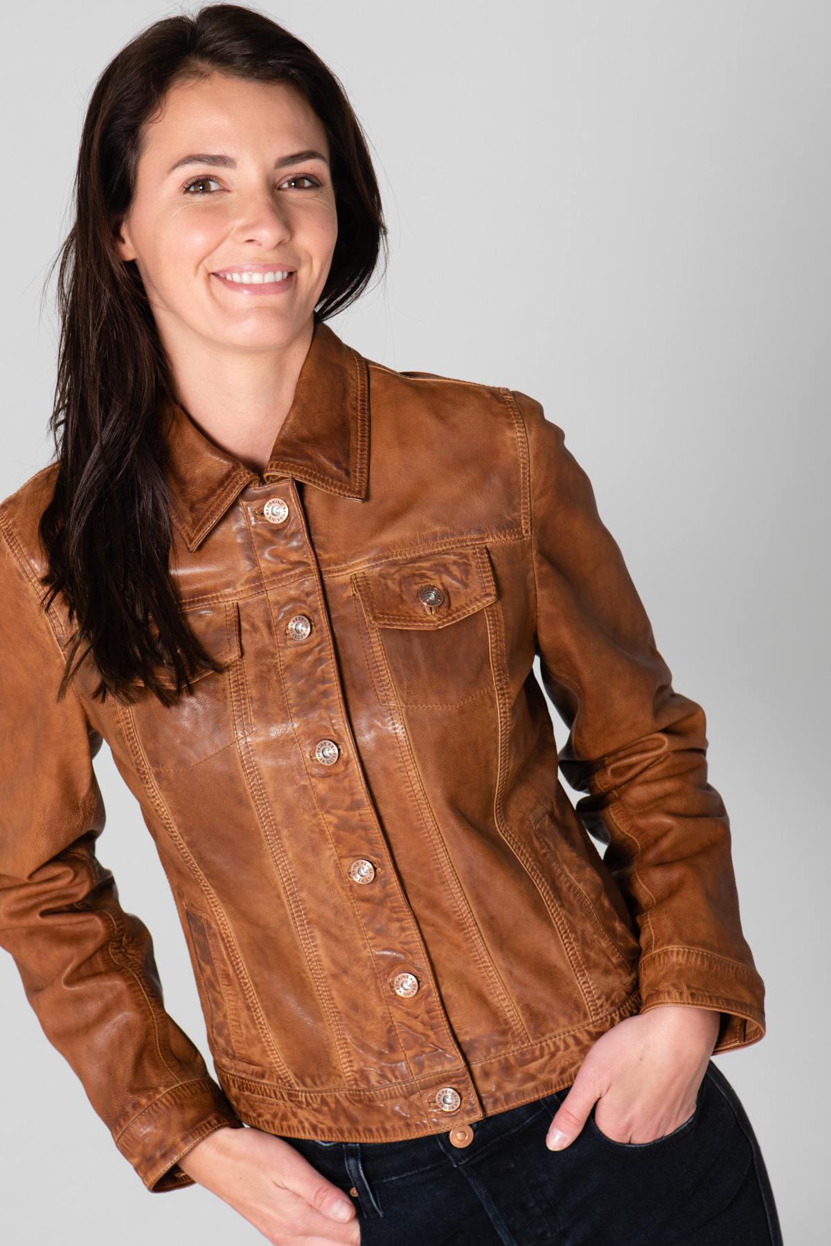 Veste Blouson Femme REDSKINS Cuir Nubuck – Taille 40/42 – Comme Neuf