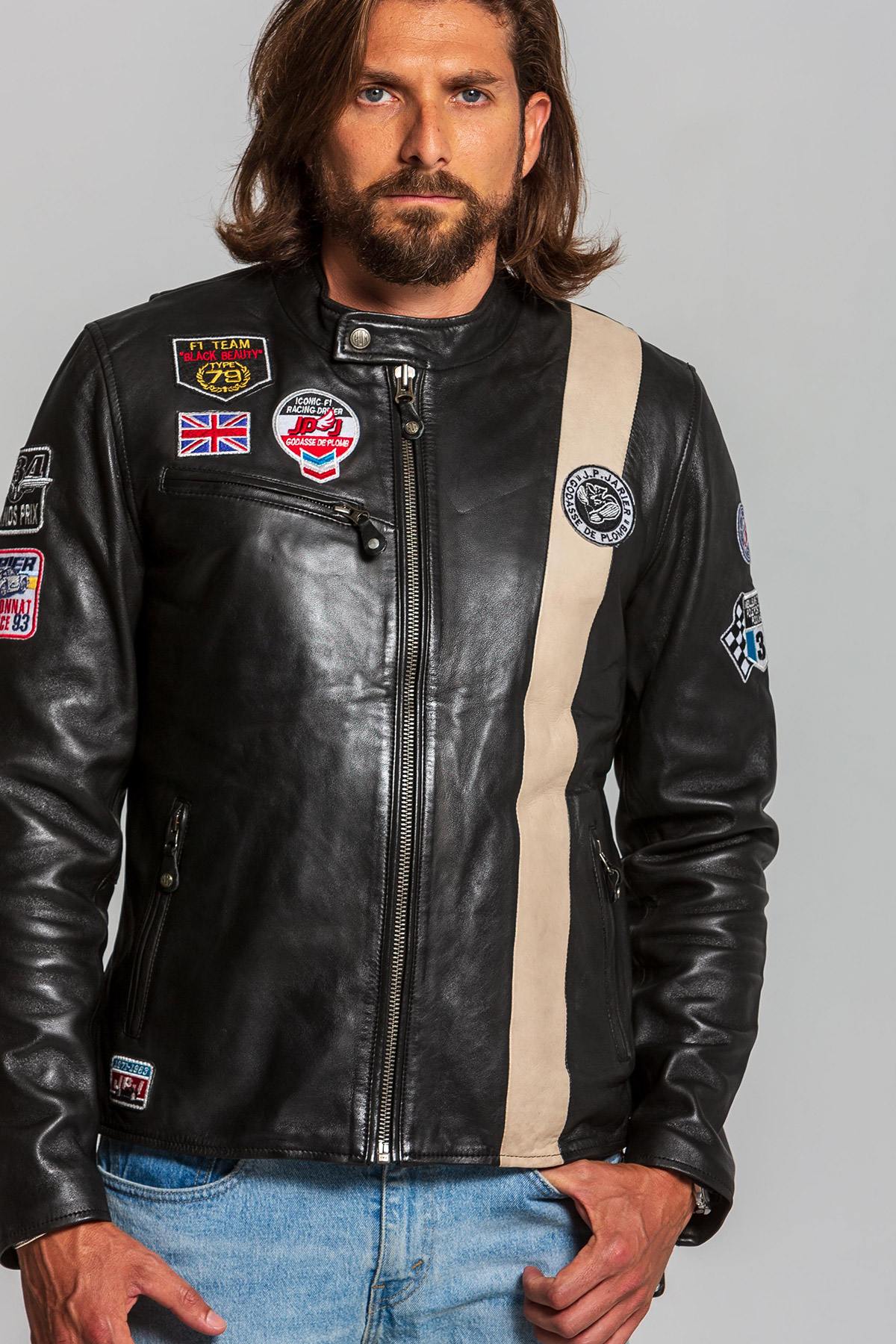 Chaqueta Hombre Classic Legend Motors LOTUS JP JARIER SHEEP CROWN BLACK — vista 1