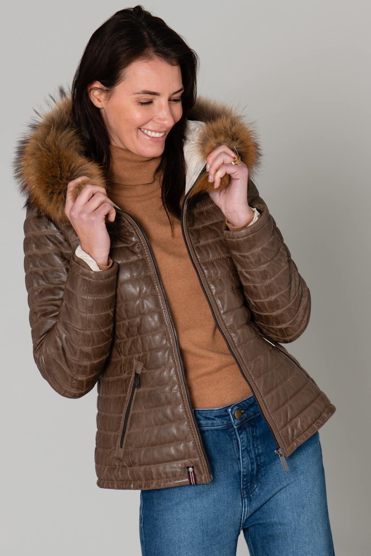 Blouson Femme Oakwood HAPPY MARRON CLAIR 503 ZZ — vue 6