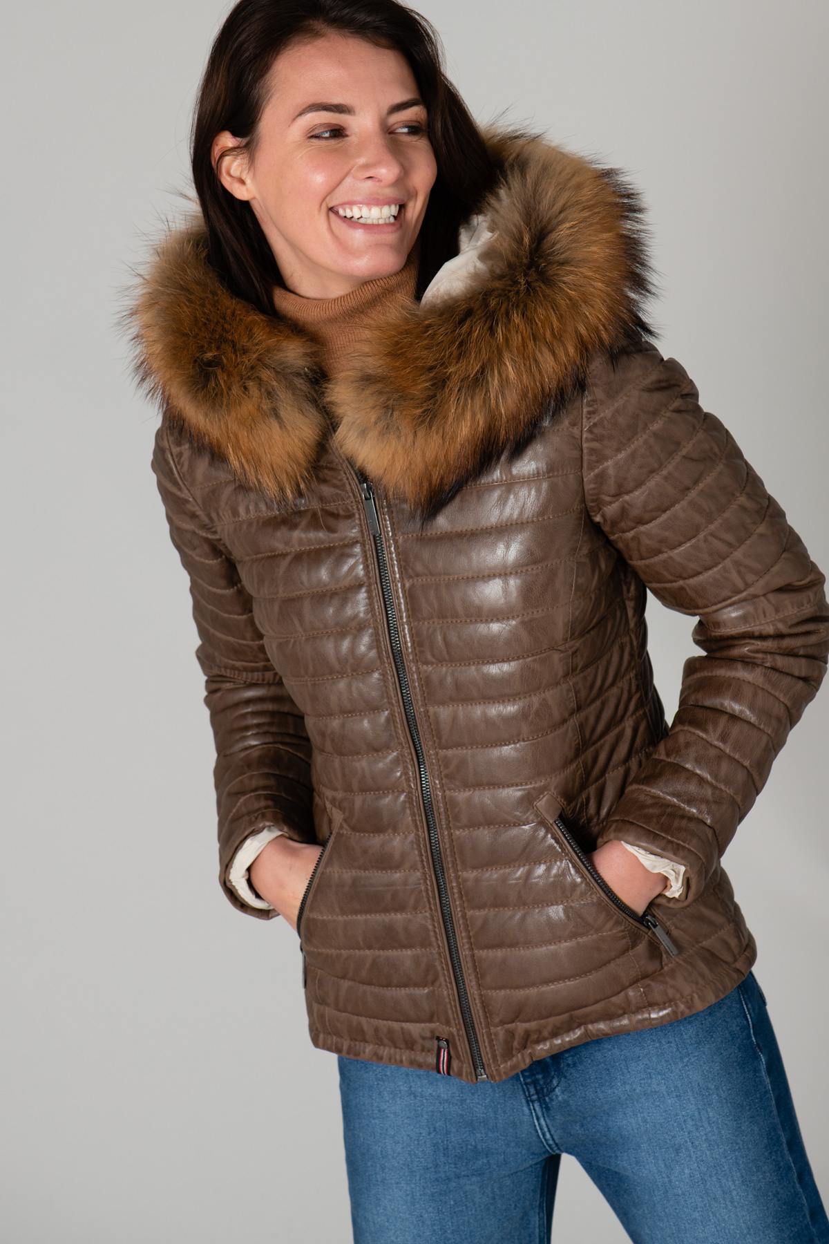 Blouson Femme Oakwood HAPPY MARRON CLAIR 503 ZZ — vue 1