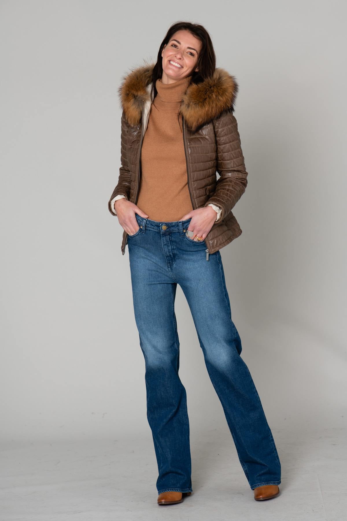 Blouson Femme Oakwood HAPPY MARRON CLAIR 503 ZZ — vue 2