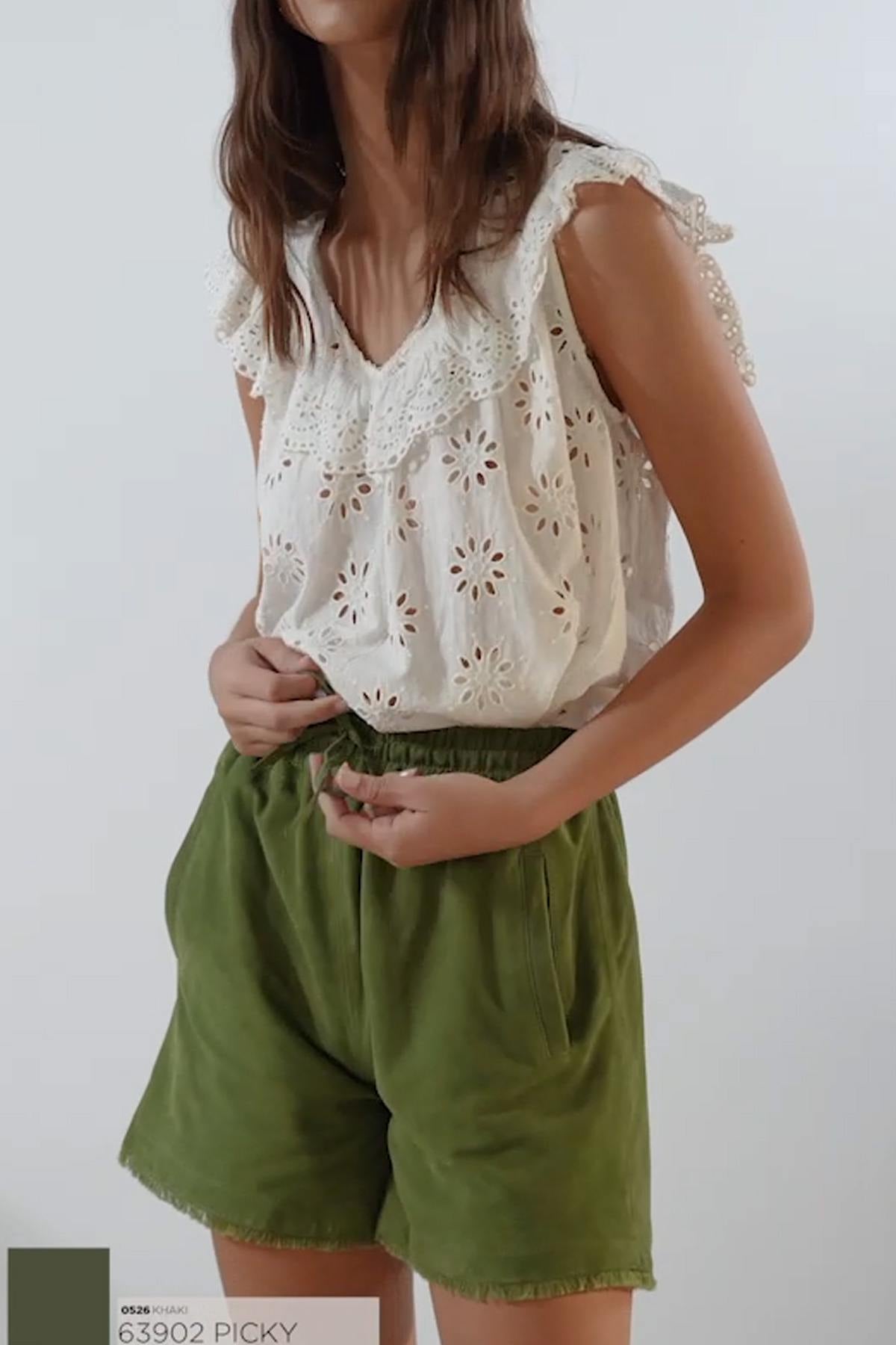 Short Mujeres Oakwood PICKY KAKI 526 — vista 2