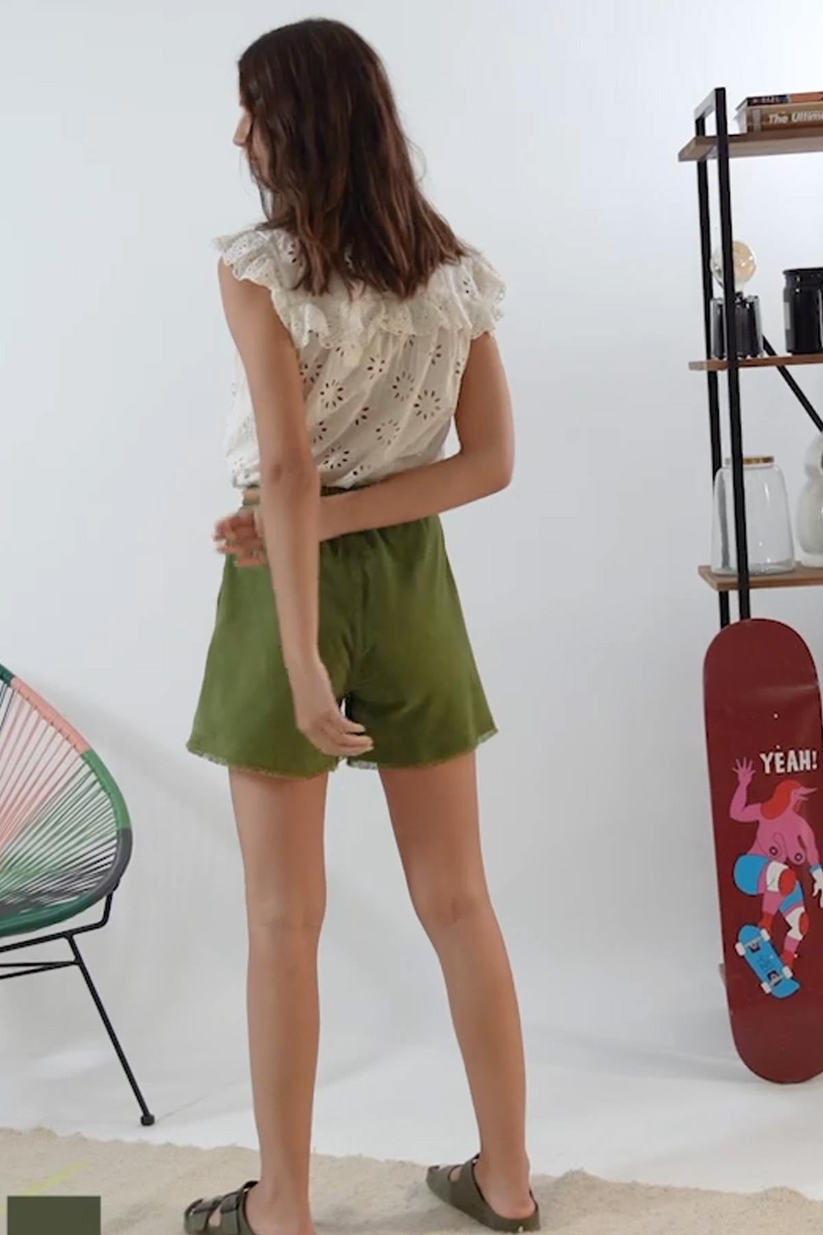 Short Mujeres Oakwood PICKY KAKI 526 — vista 4