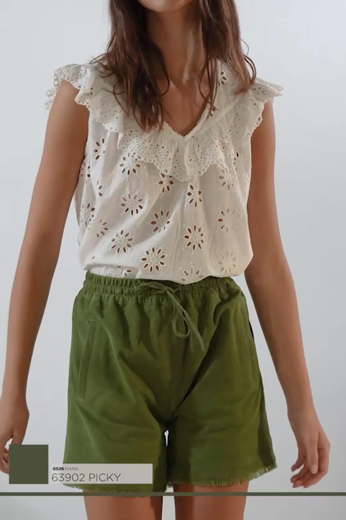 Short Mujeres Oakwood PICKY KAKI 526 — vista 5