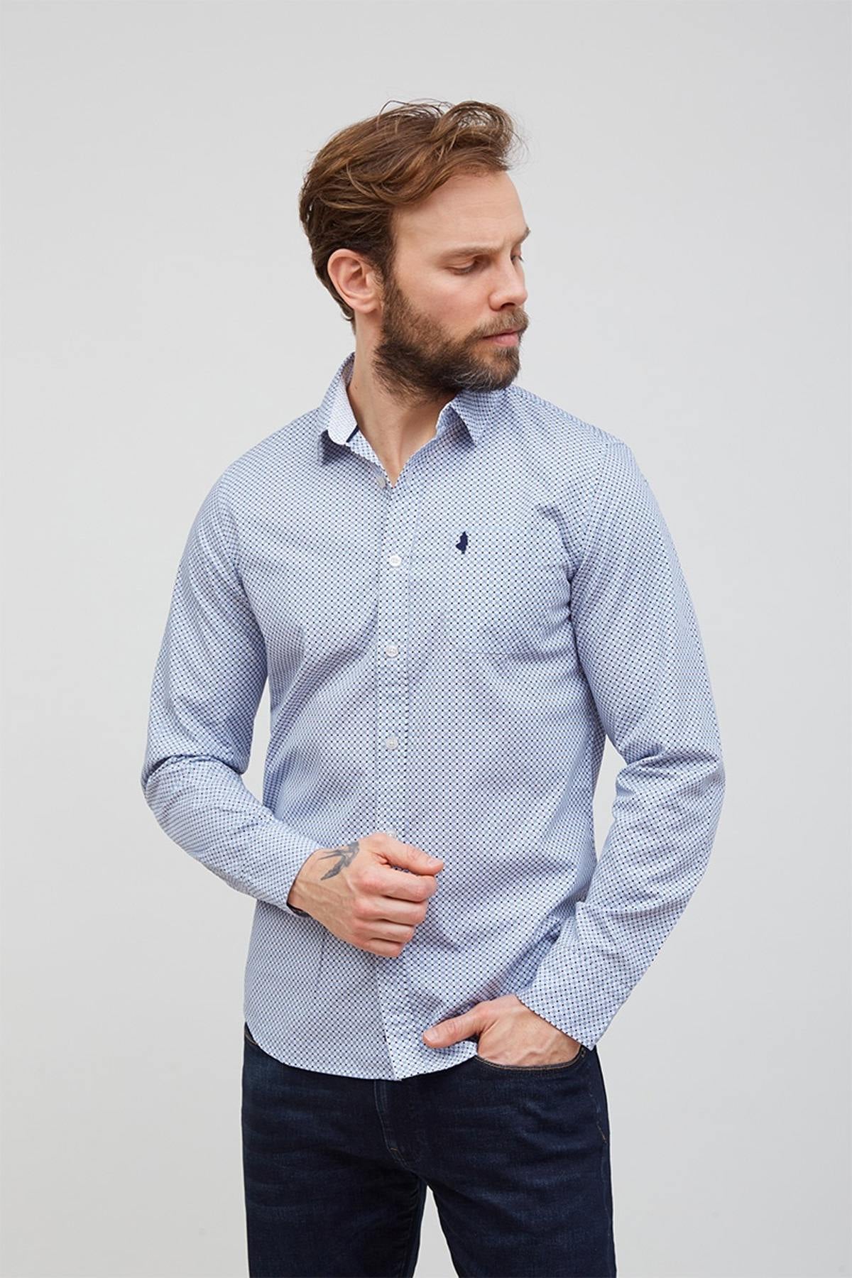 Camicia Uomo Mcs GMCHML_C044 752 MARINE — vista 1