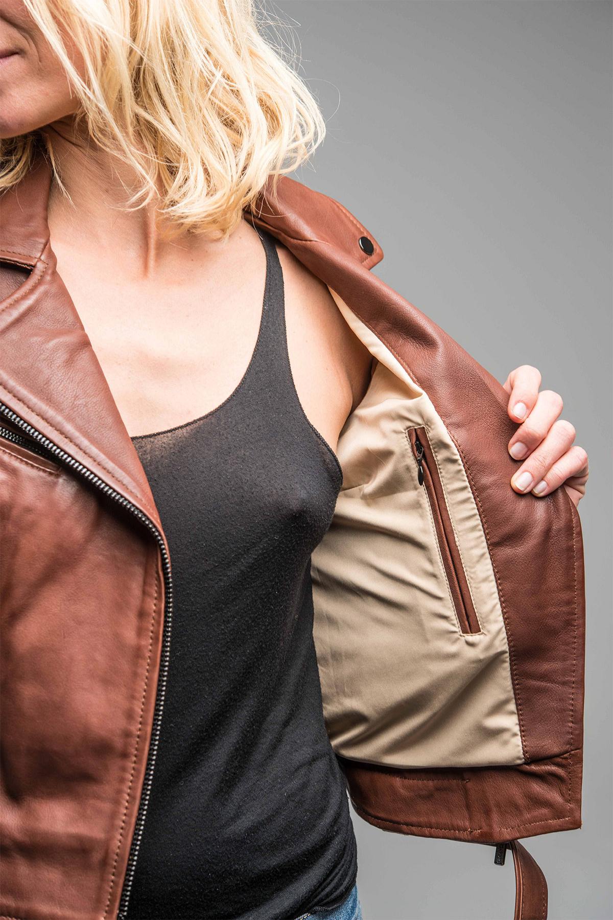 Blouson Femme Rose Garden LAURIE LAMB CASTEL DARK COGNAC ZZ — vue 4