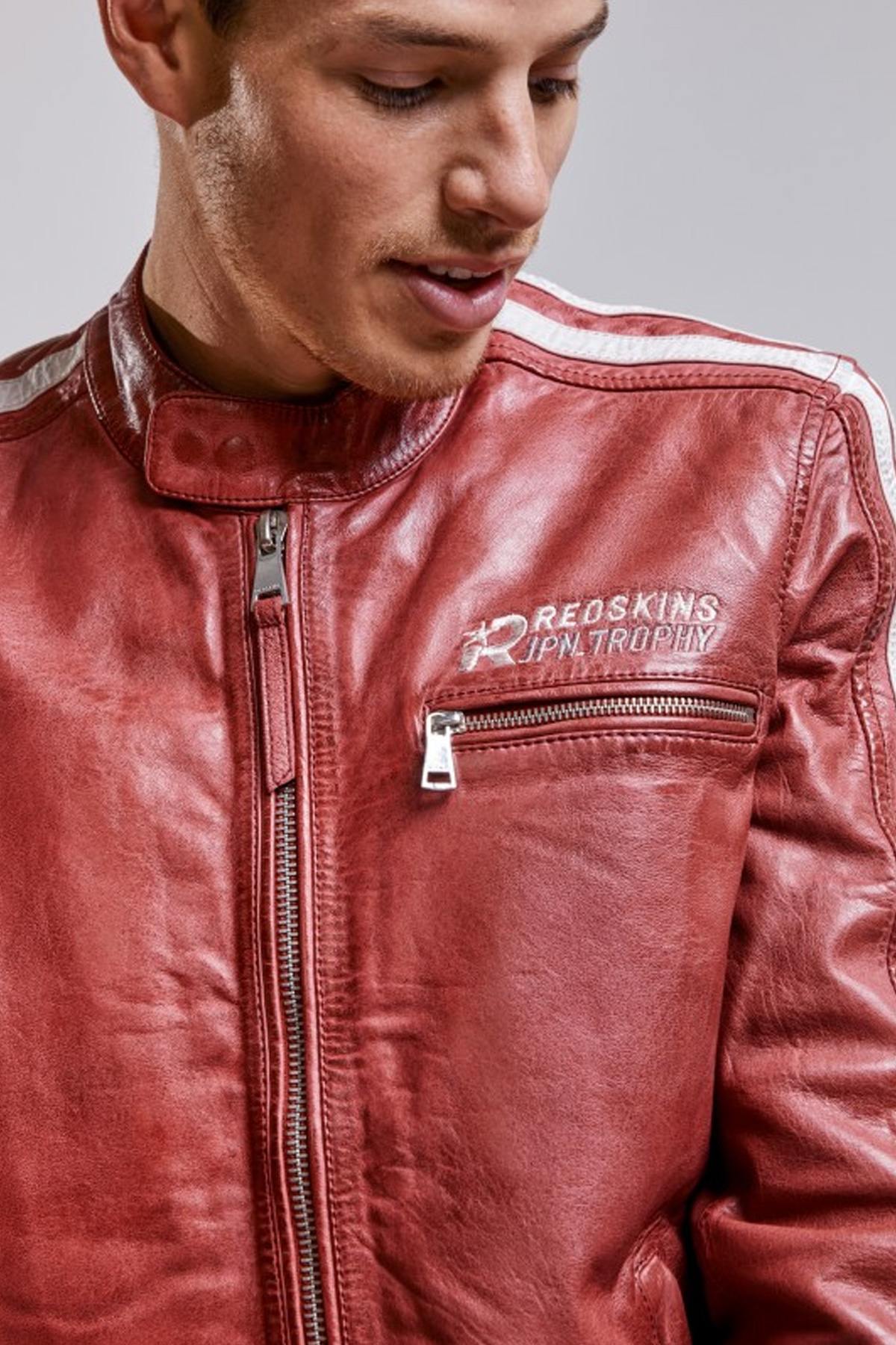 Giacche Uomo Redskins CARDIFF CALISTA RED WHITE — vista 2