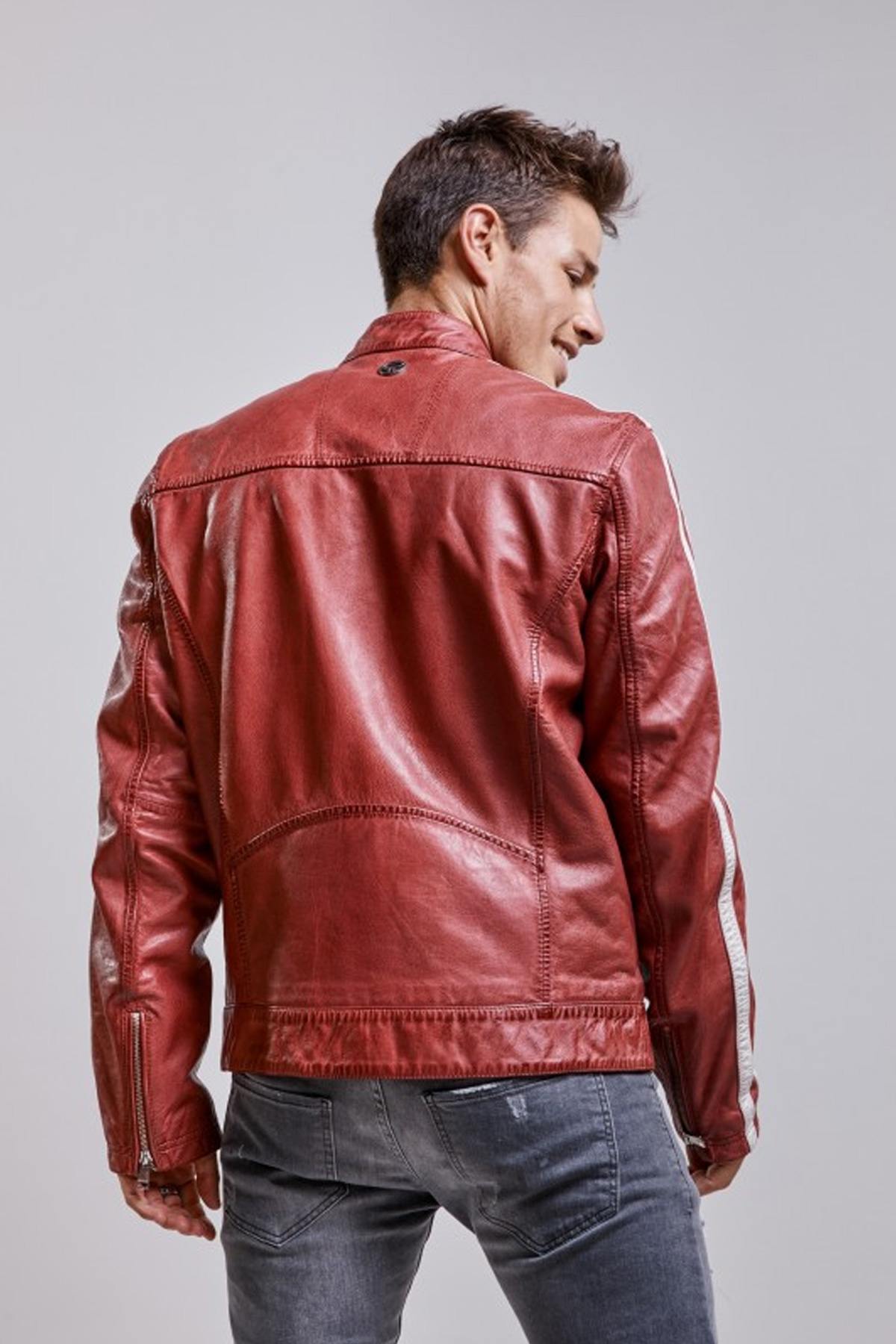 Giacche Uomo Redskins CARDIFF CALISTA RED WHITE — vista 3