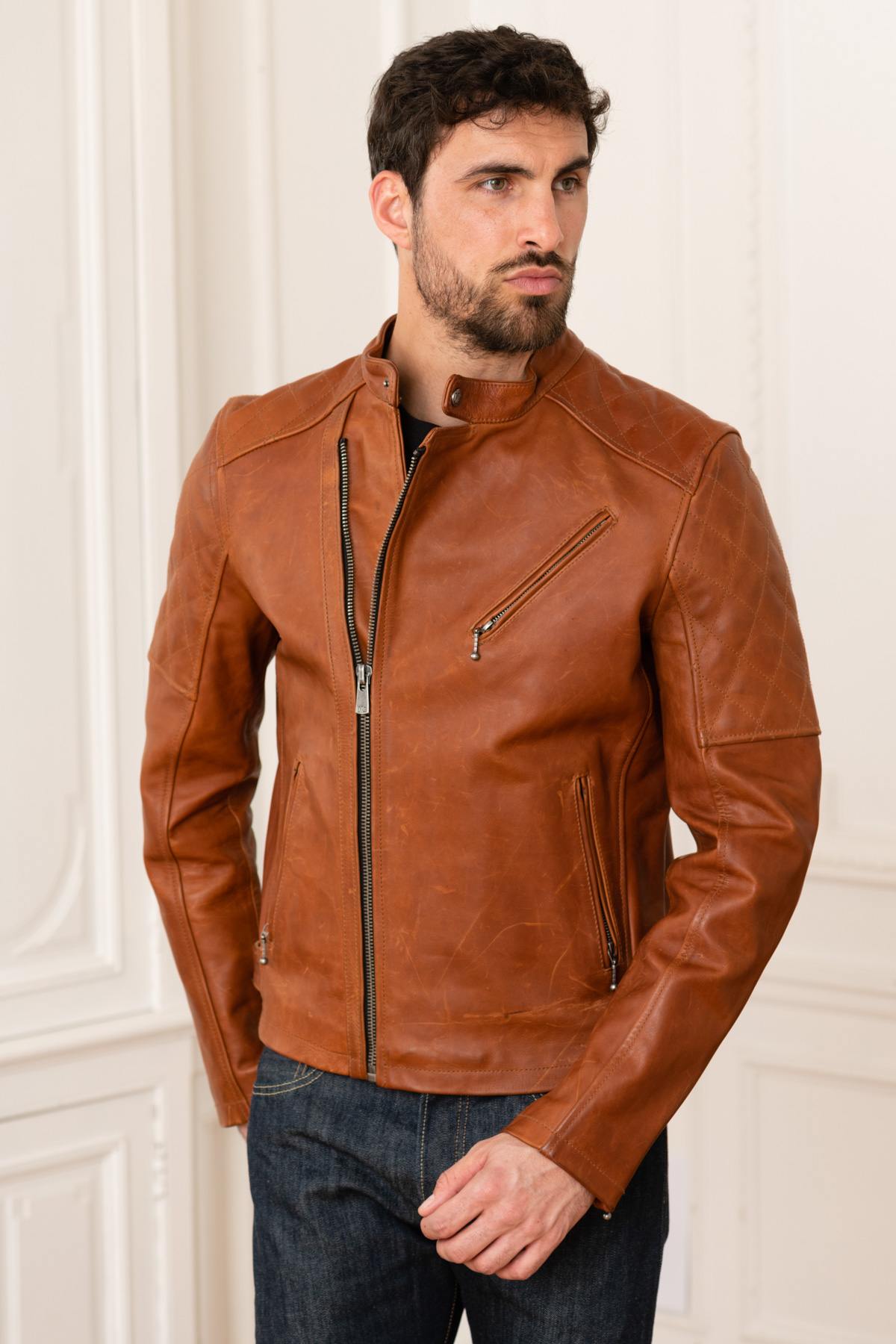 Blouson Homme Daytona TRUCKSTON COW VEG COGNAC — vue 6