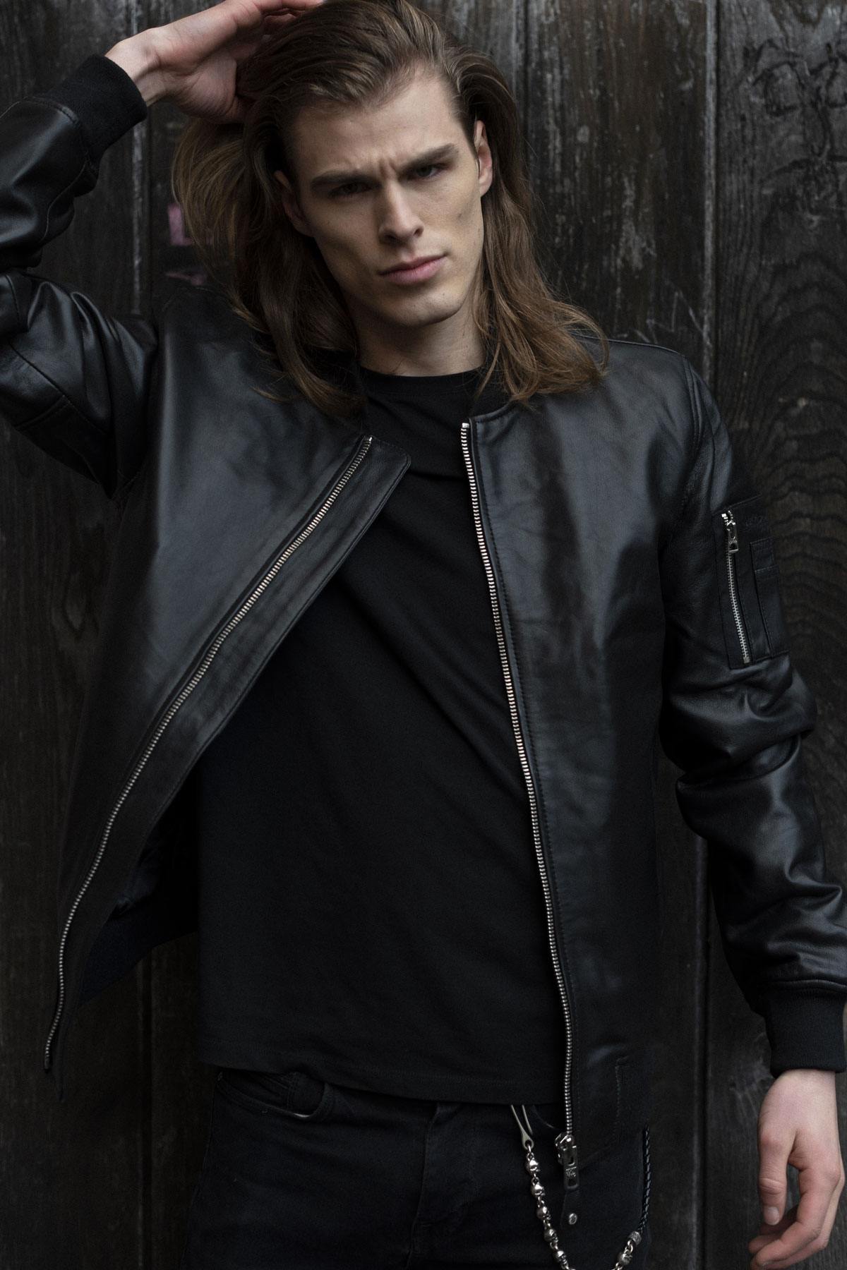 Chaqueta Hombre Schott LCBOMB BLACK — vista 2