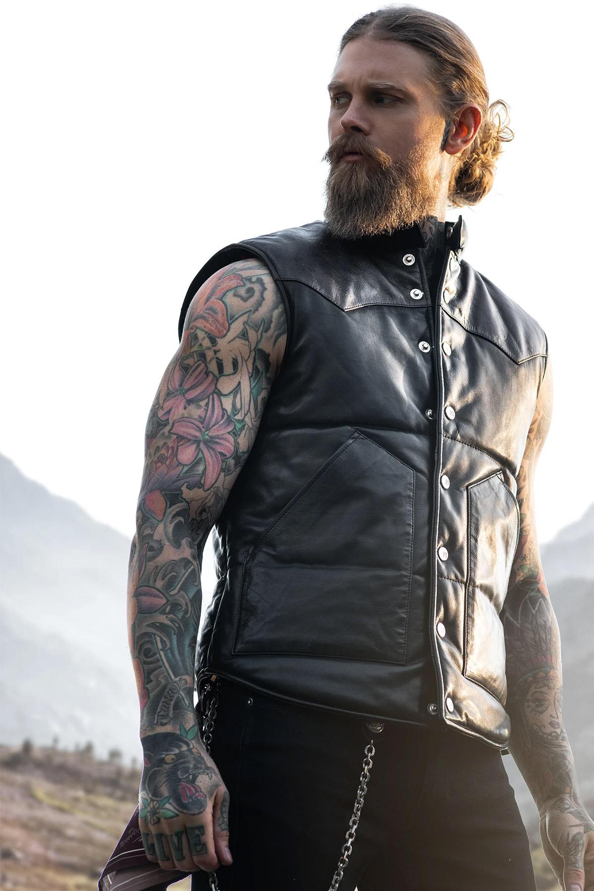 Giacche Uomo Master FISHER BLACK/BROWN — vista 8