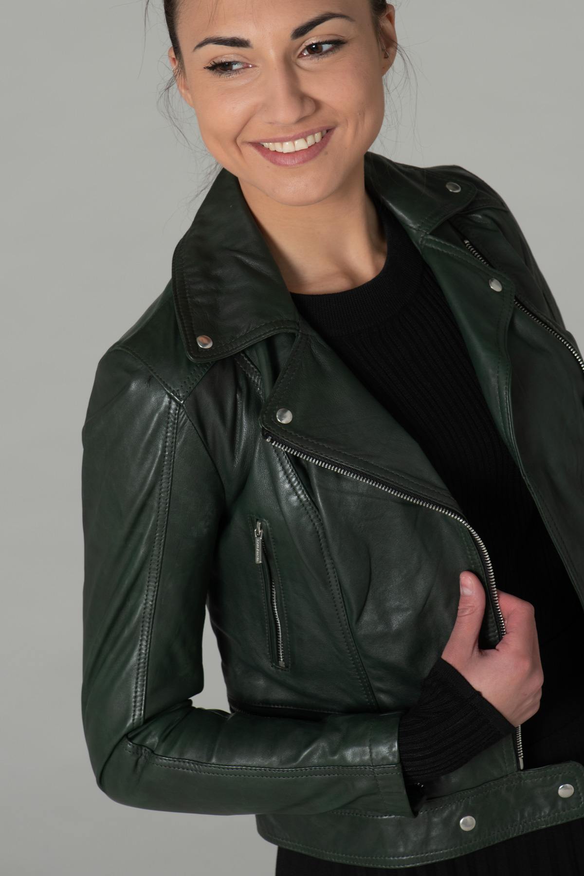 Blouson Femme Rose Garden PANEMA LAMB CASTEL DARK GREEN ZZ10 — vue 4