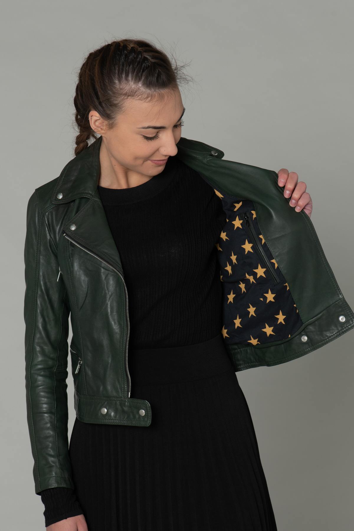 Blouson Femme Rose Garden PANEMA LAMB CASTEL DARK GREEN ZZ10 — vue 5
