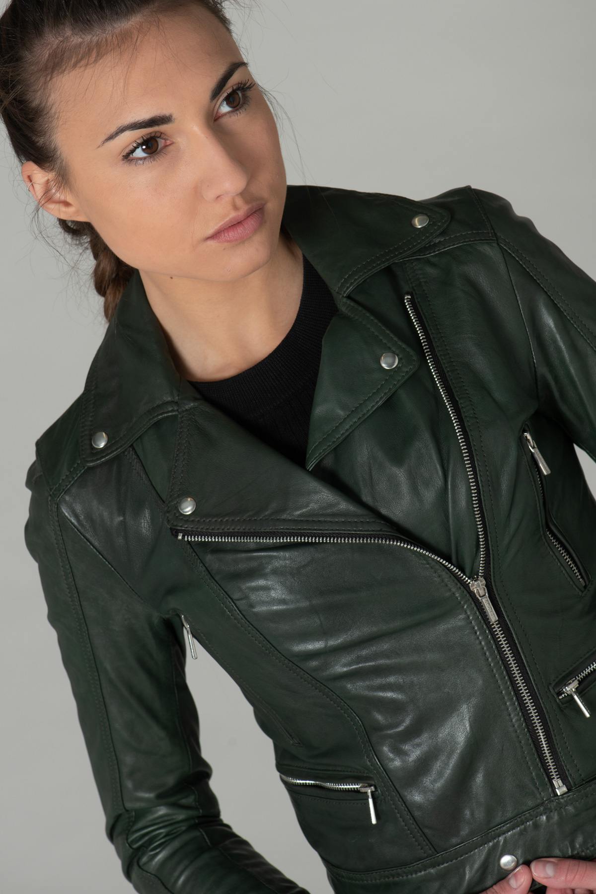 Blouson Femme Rose Garden PANEMA LAMB CASTEL DARK GREEN ZZ10 — vue 8