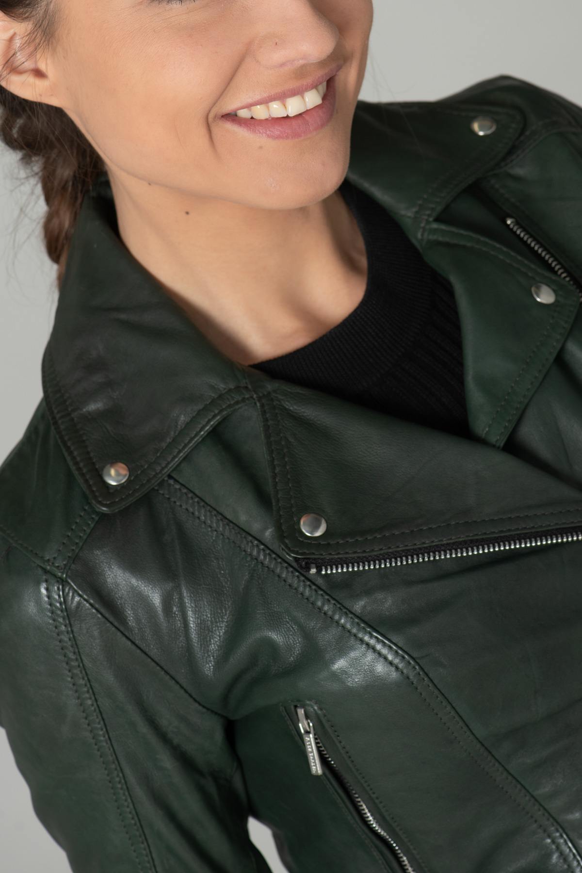 Blouson Femme Rose Garden PANEMA LAMB CASTEL DARK GREEN ZZ10 — vue 9