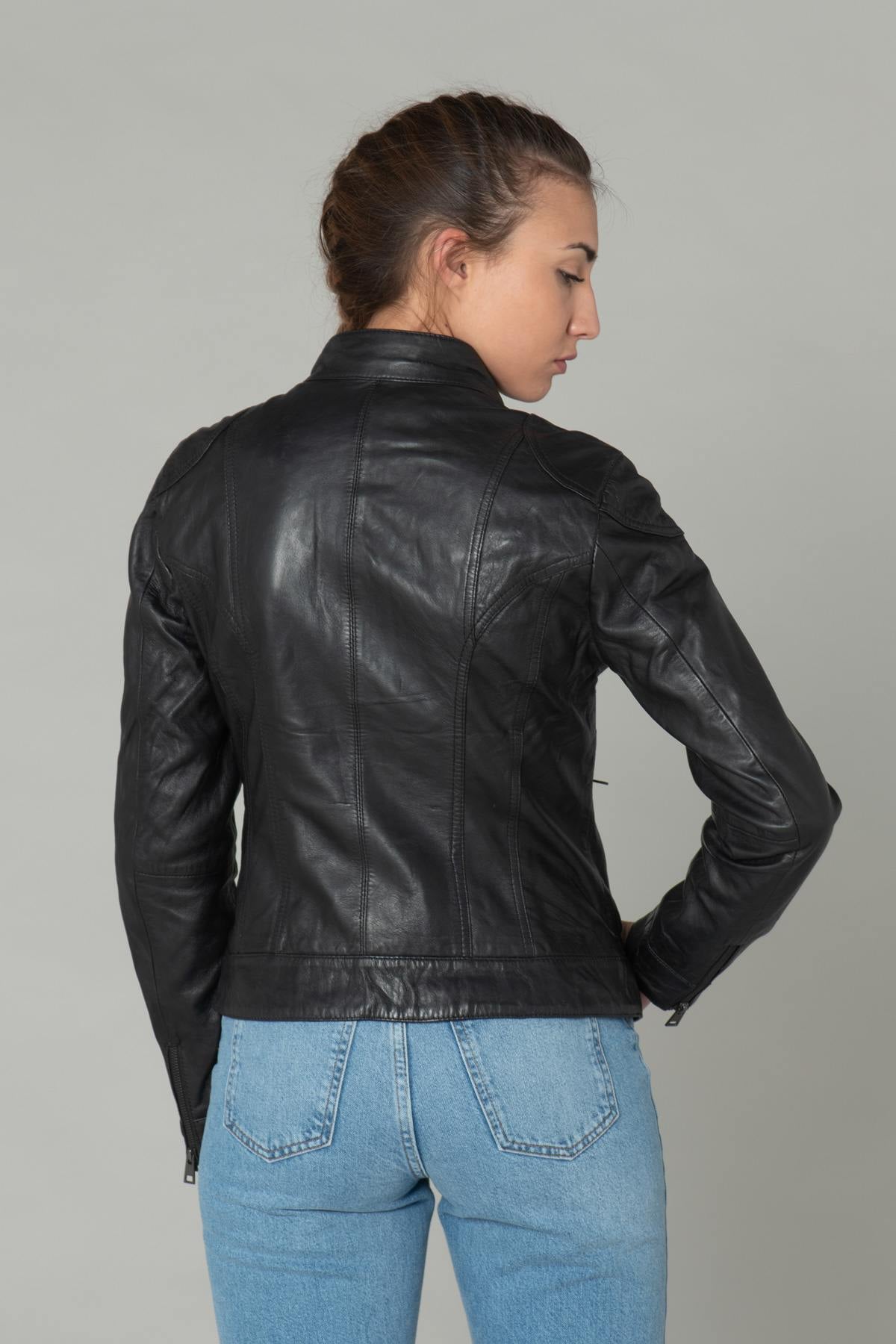 Blouson Femme Oakwood En Cuir De Mouton Noir Clouté - Taille XL - Neuf Avec étiquettes