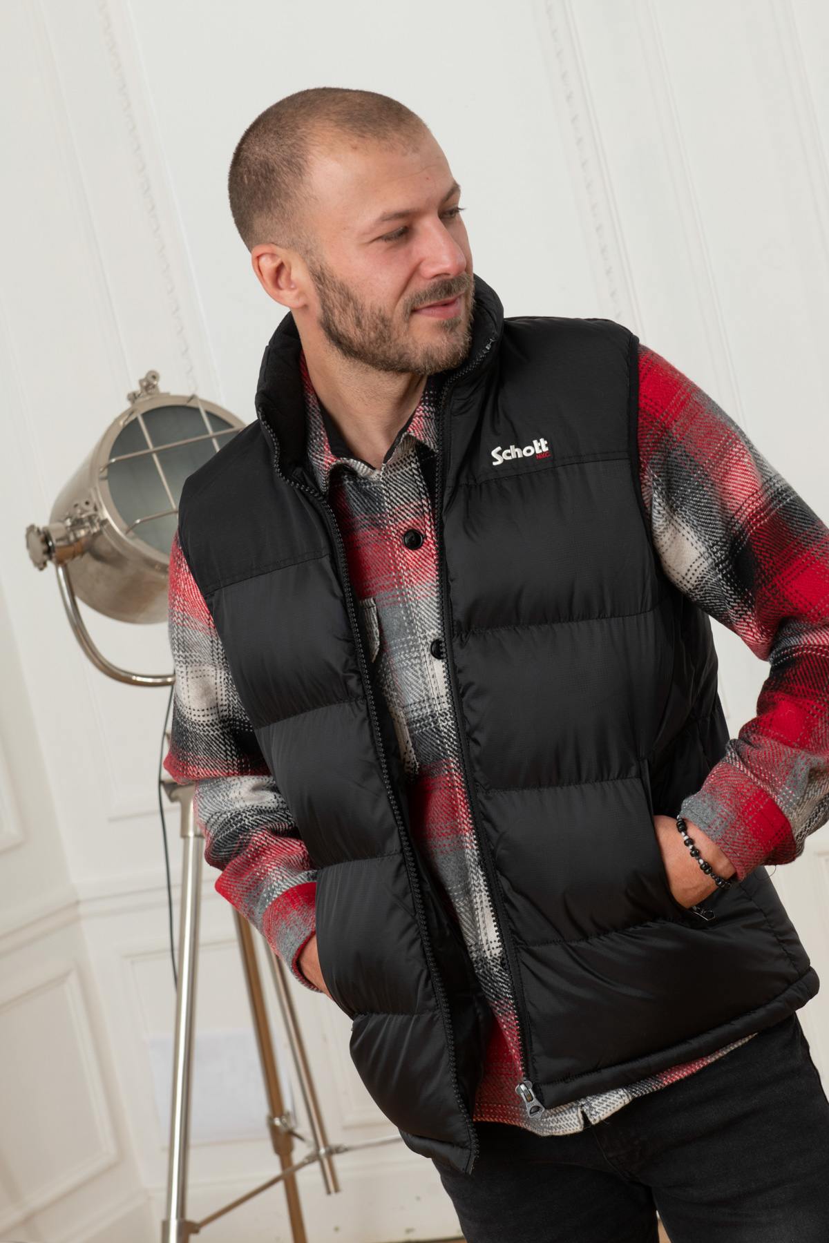 Blouson Homme Schott UTAHV BLACK — vue 3