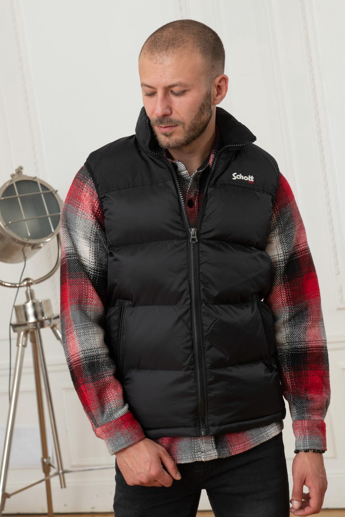 Blouson Homme Schott UTAHV BLACK — vue 1