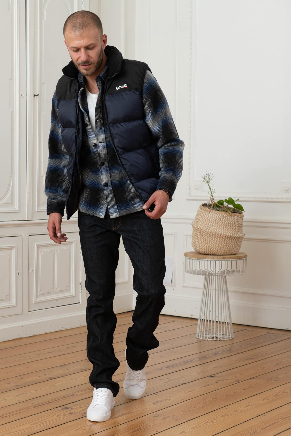 Blouson Homme Schott UTAHV NAVY — vue 2