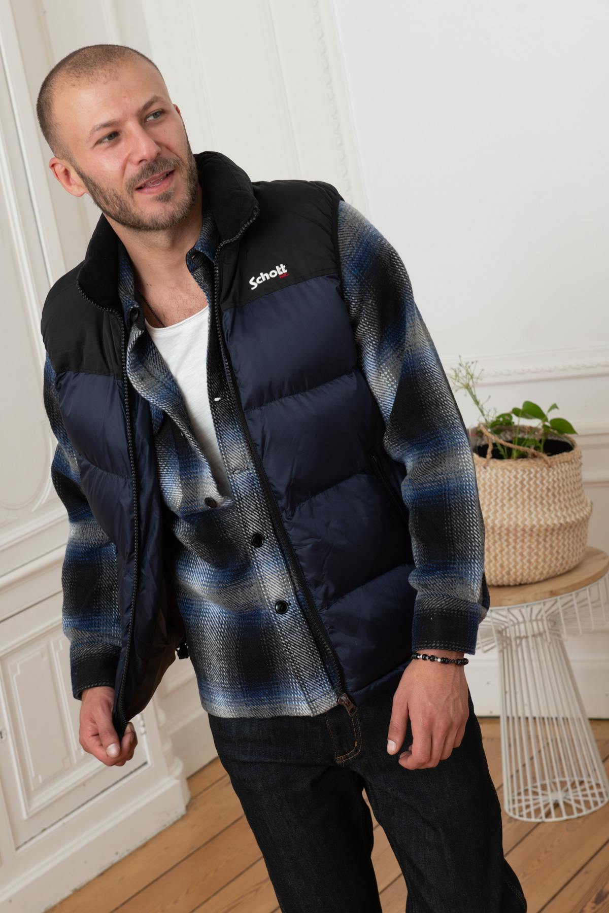Blouson Homme Schott UTAHV NAVY — vue 1