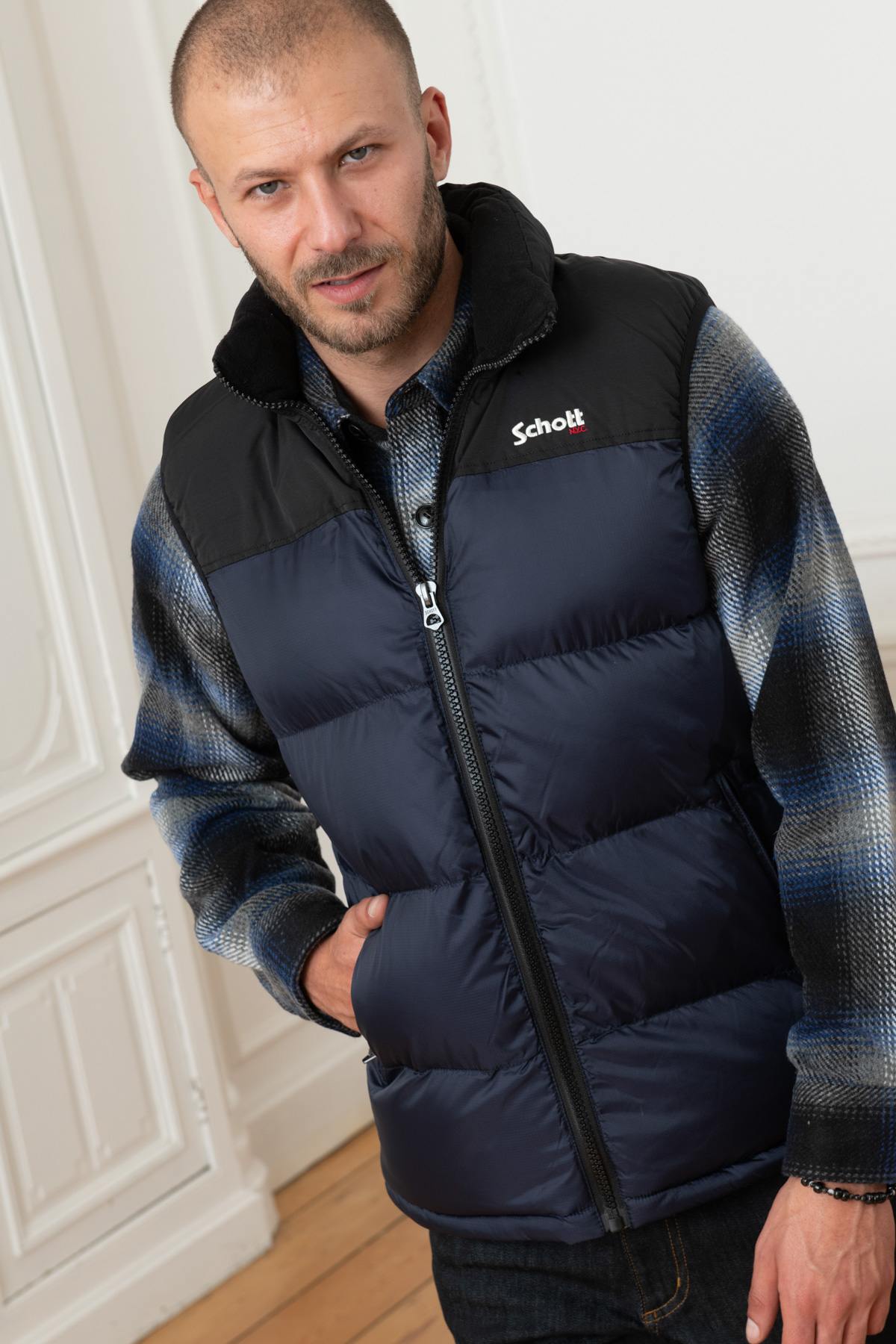 Blouson Homme Schott UTAHV NAVY — vue 3