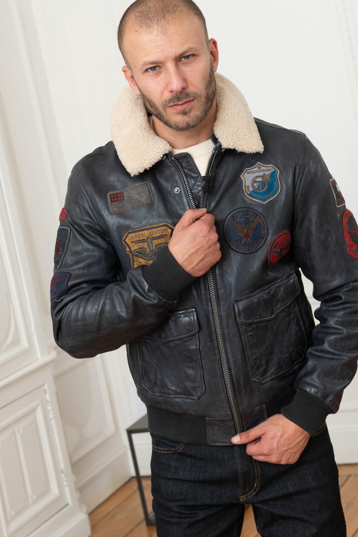 Chaqueta Hombre Daytona MYTHIC + FUR SHEEP PETROL NAVY BLUE — vista 2
