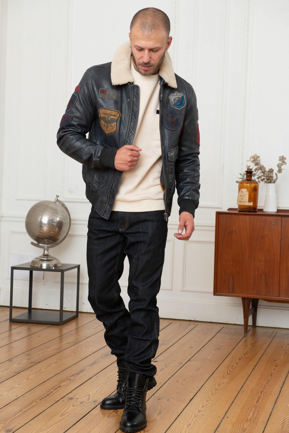 Chaqueta Hombre Daytona MYTHIC + FUR SHEEP PETROL NAVY BLUE — vista 3