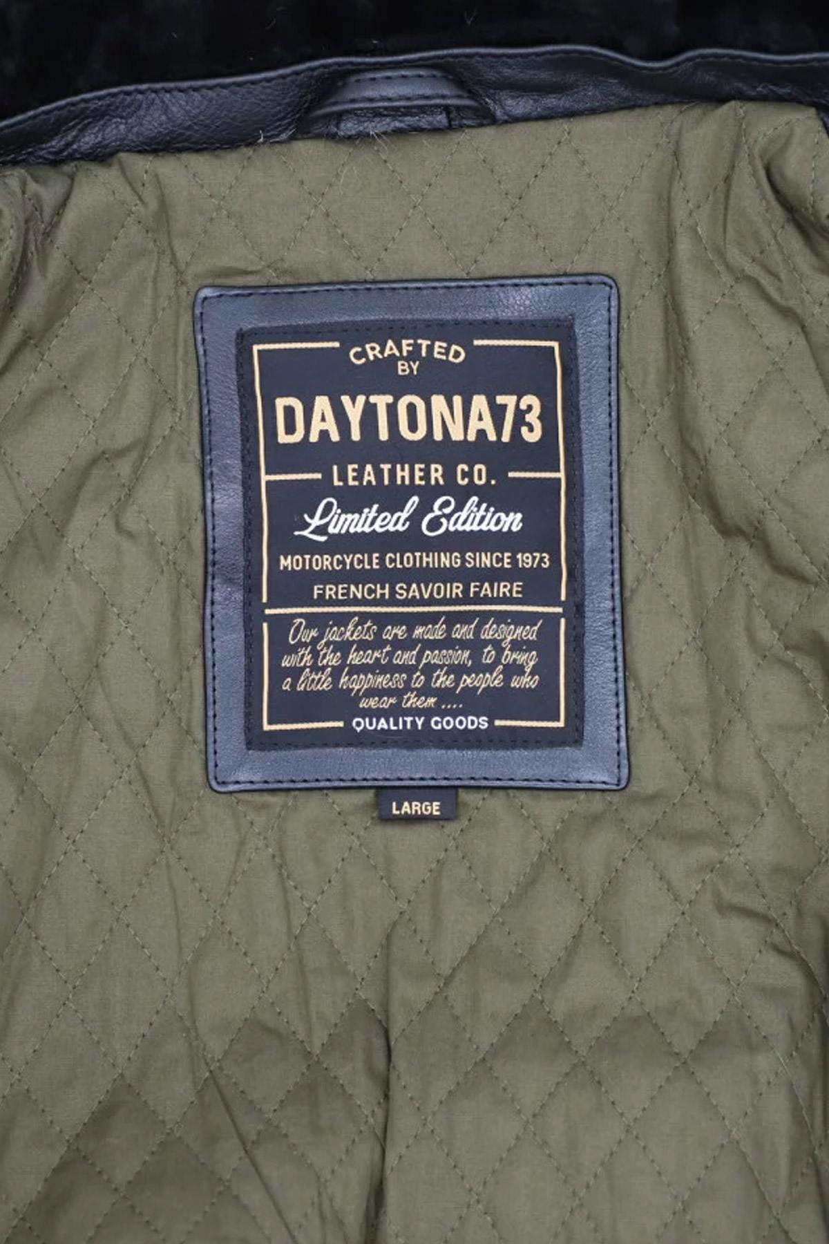Blouson Homme Daytona MIRAGE FUR COW AIR MILLED BLACK — vue 9