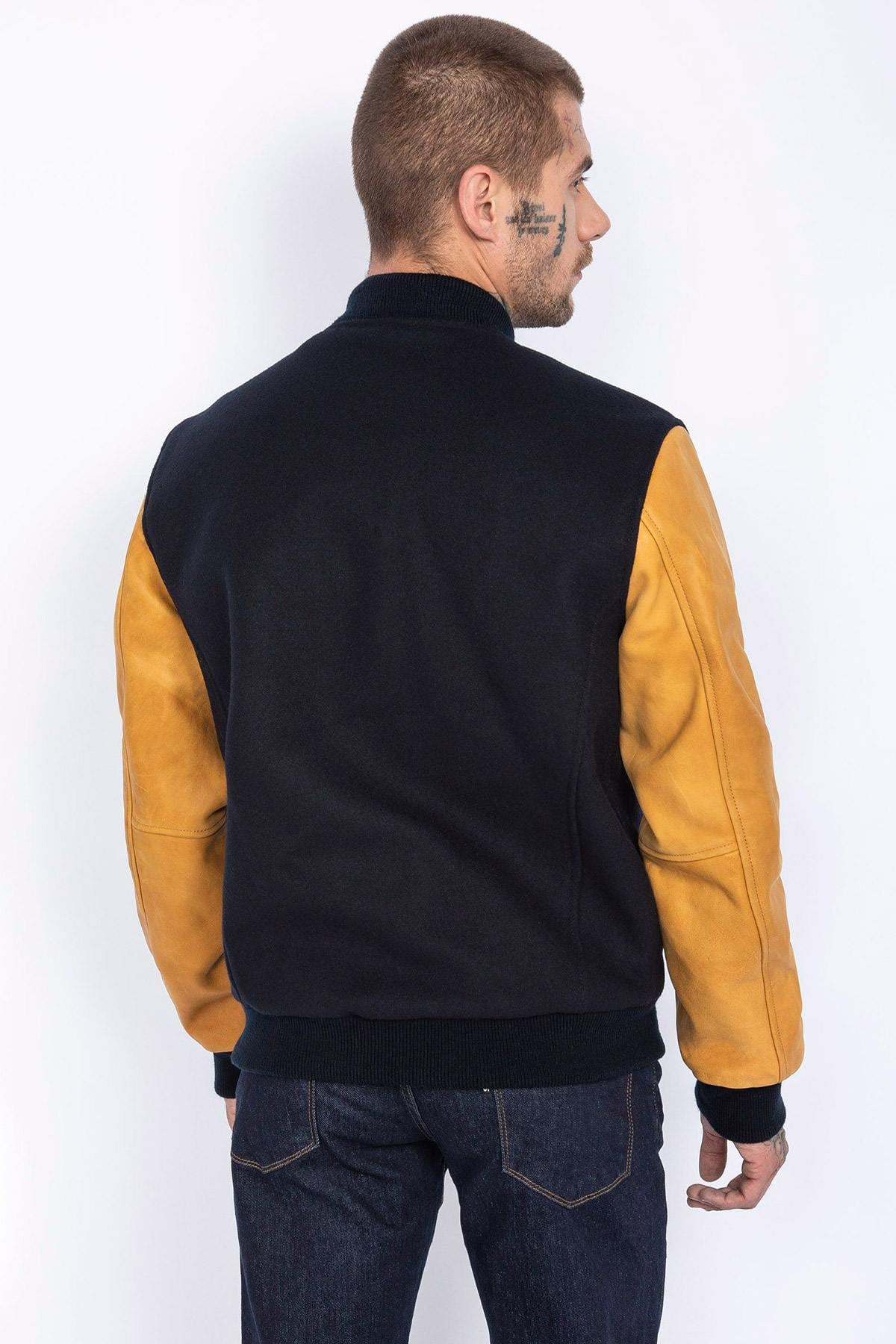 Blouson Homme Schott LCUSA NAVY/COGNAC — vue 2