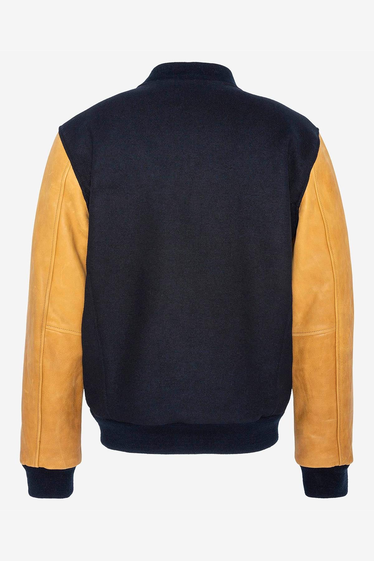 Blouson Homme Schott LCUSA NAVY/COGNAC — vue 7
