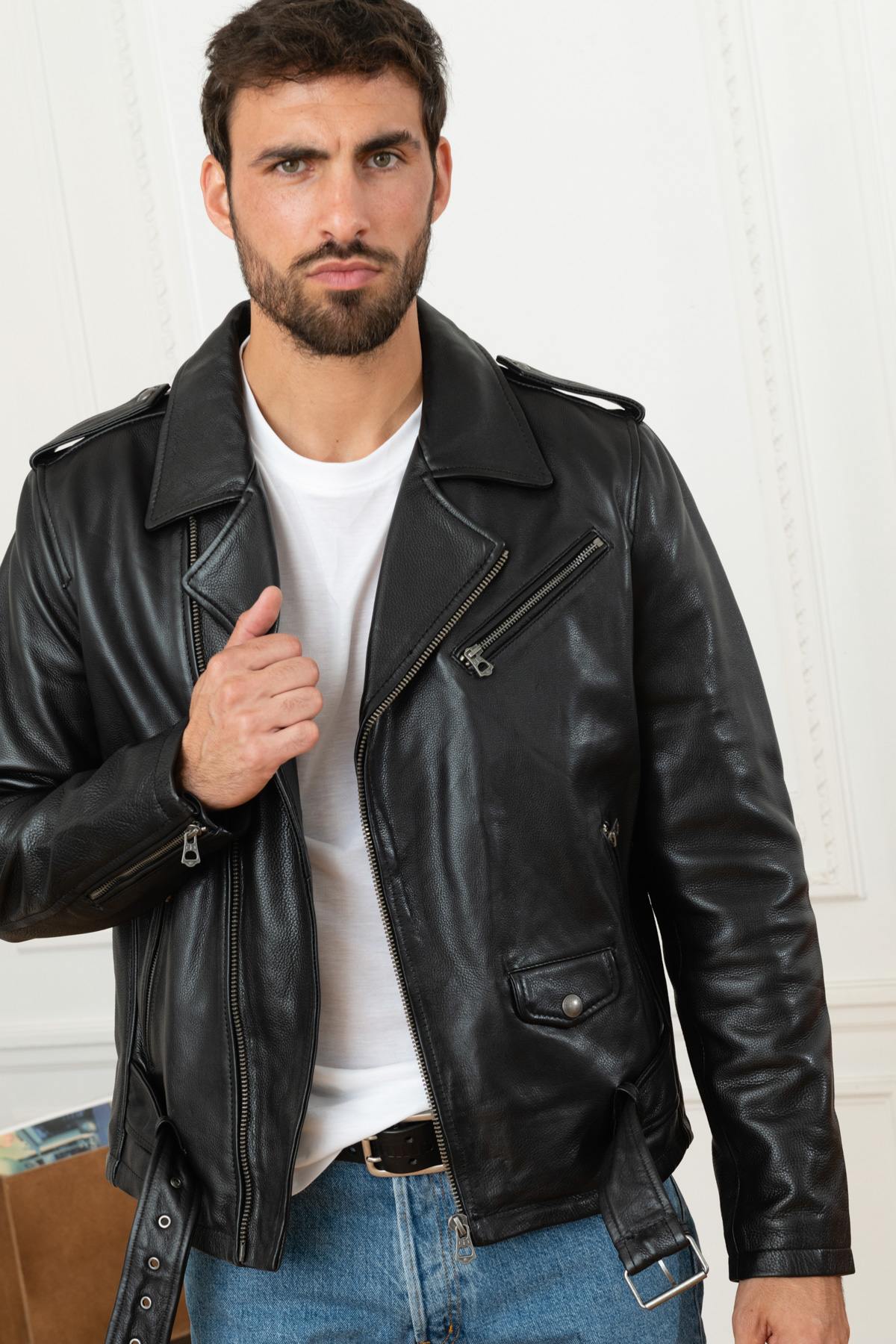 Herren Jacke Daytona RICK COW AIR MILLED BLACK — Ansicht 1