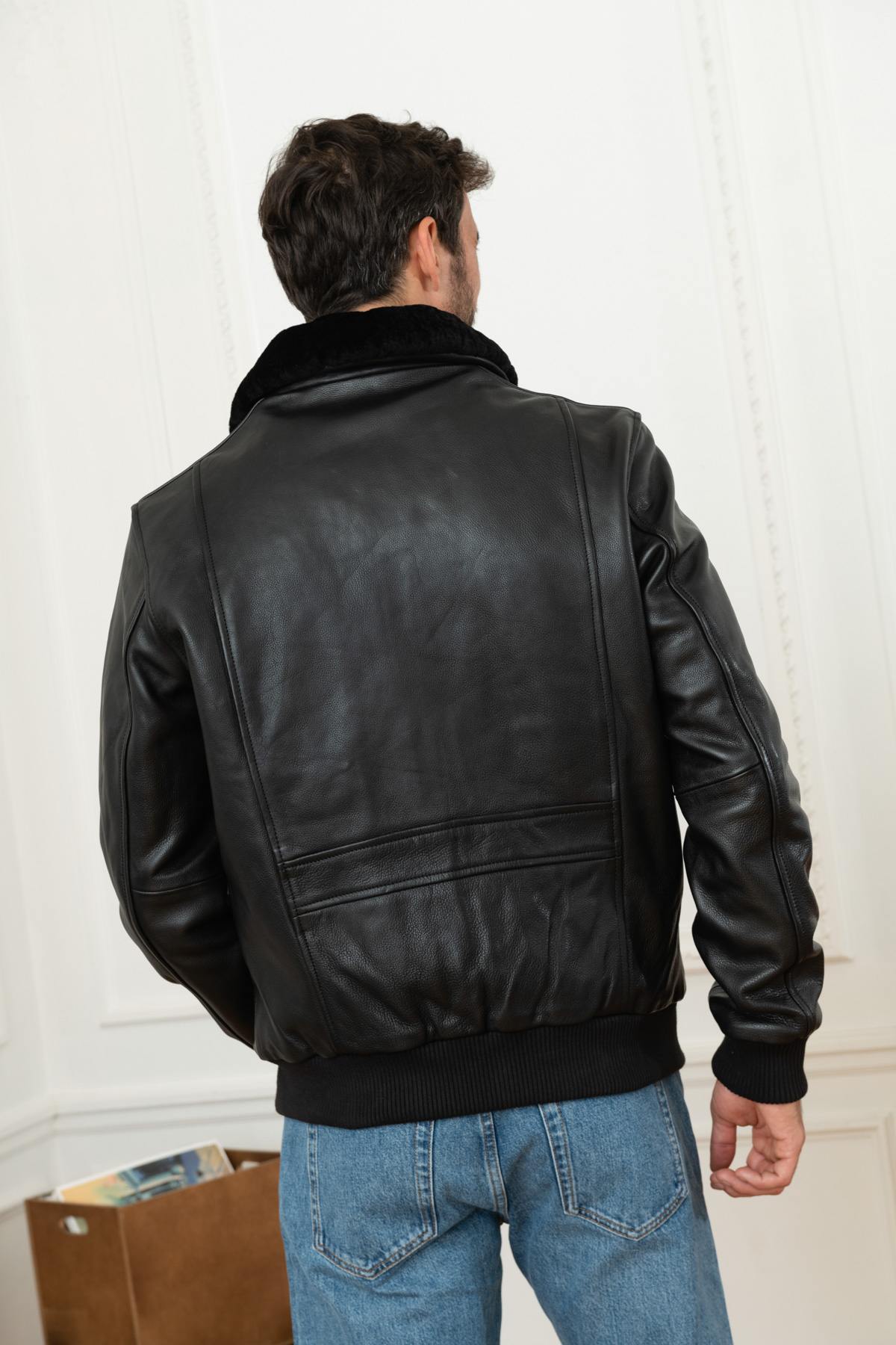 Blouson Homme Daytona MIRAGE FUR COW AIR MILLED BLACK — vue 6