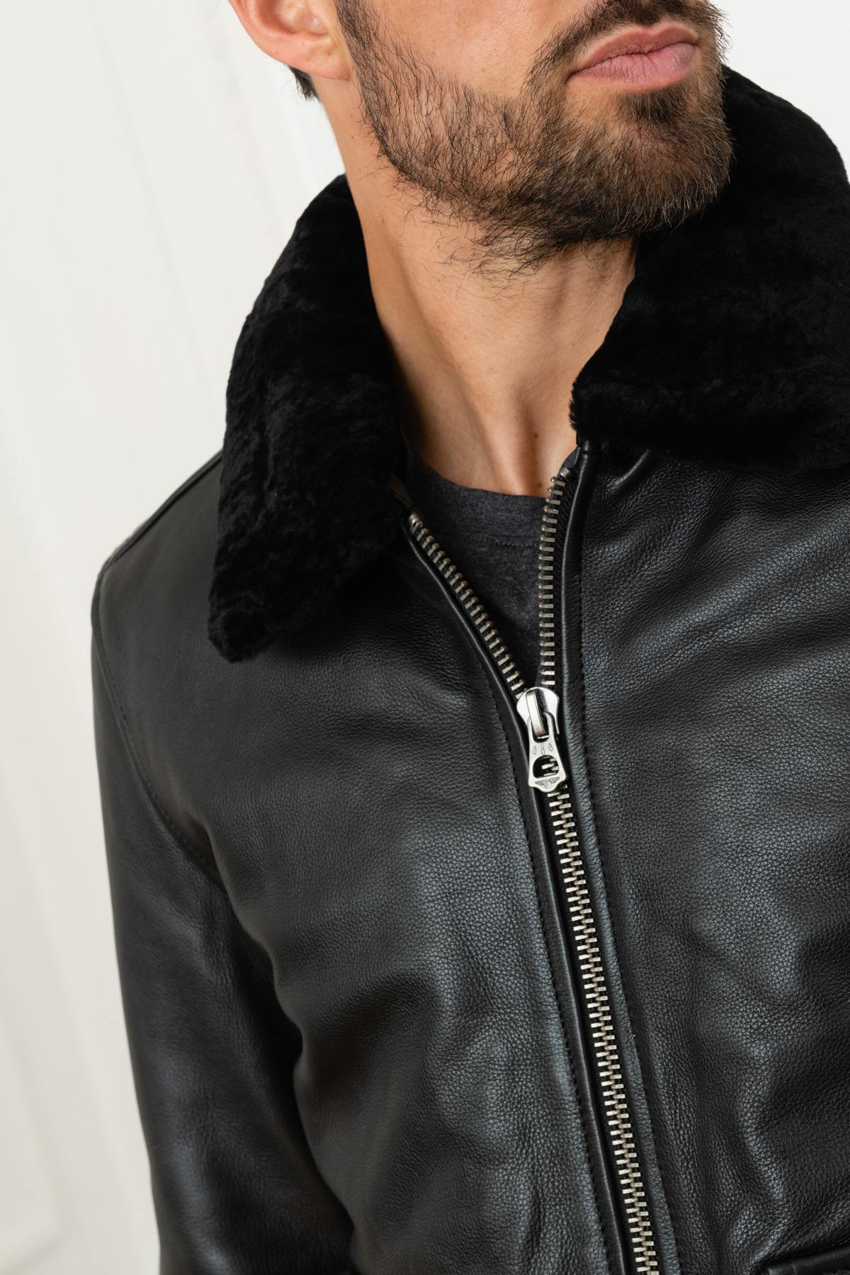 Blouson Homme Daytona MIRAGE FUR COW AIR MILLED BLACK — vue 7