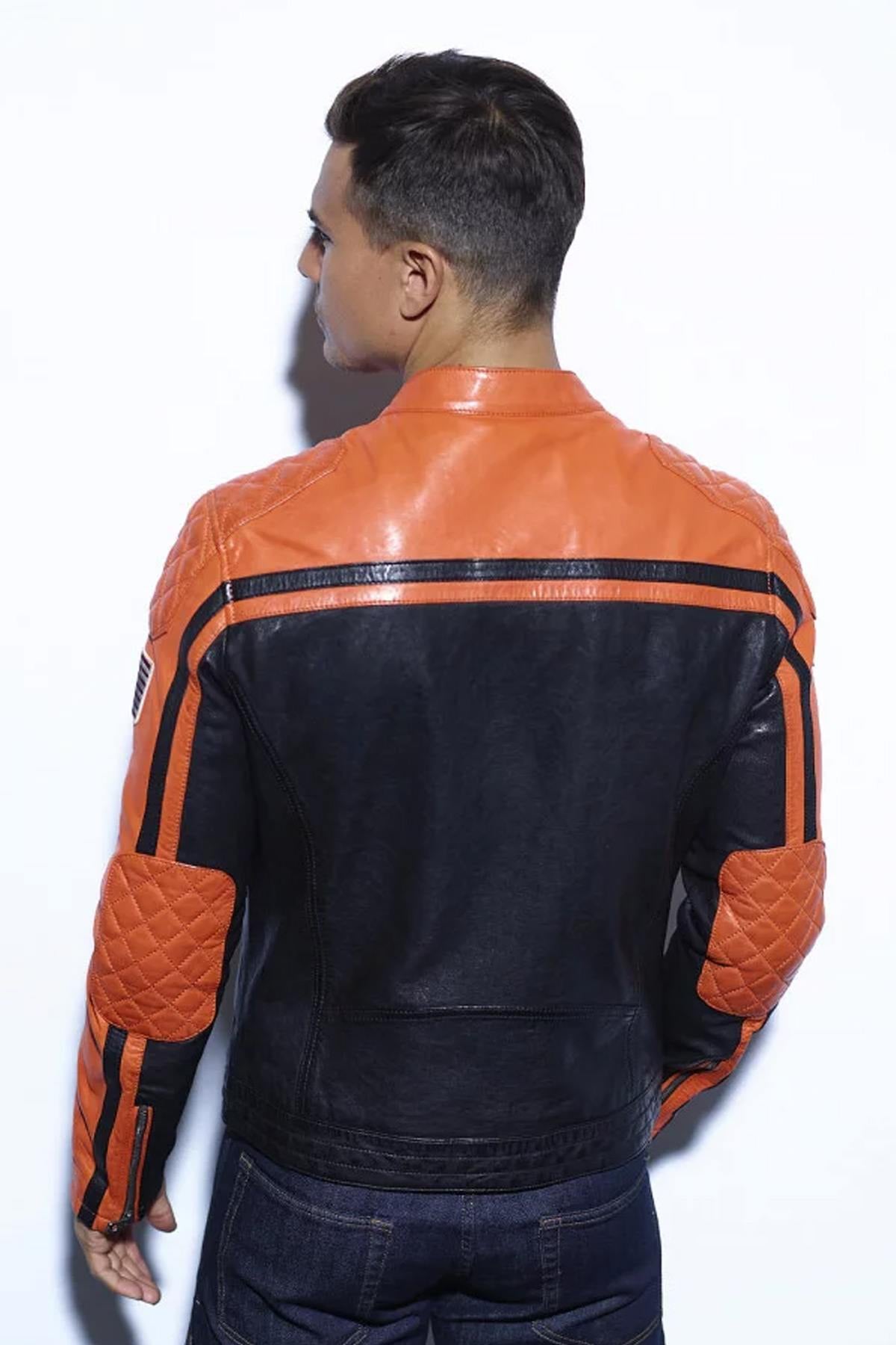 Blouson Homme Daytona PERKINS BLACK/ORANGE — vue 2
