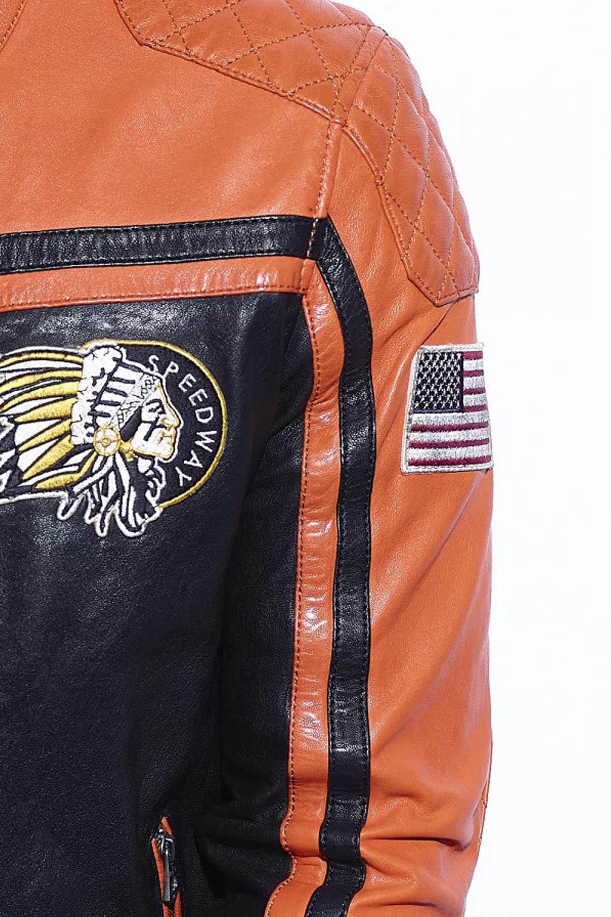 Blouson Homme Daytona PERKINS BLACK/ORANGE — vue 6