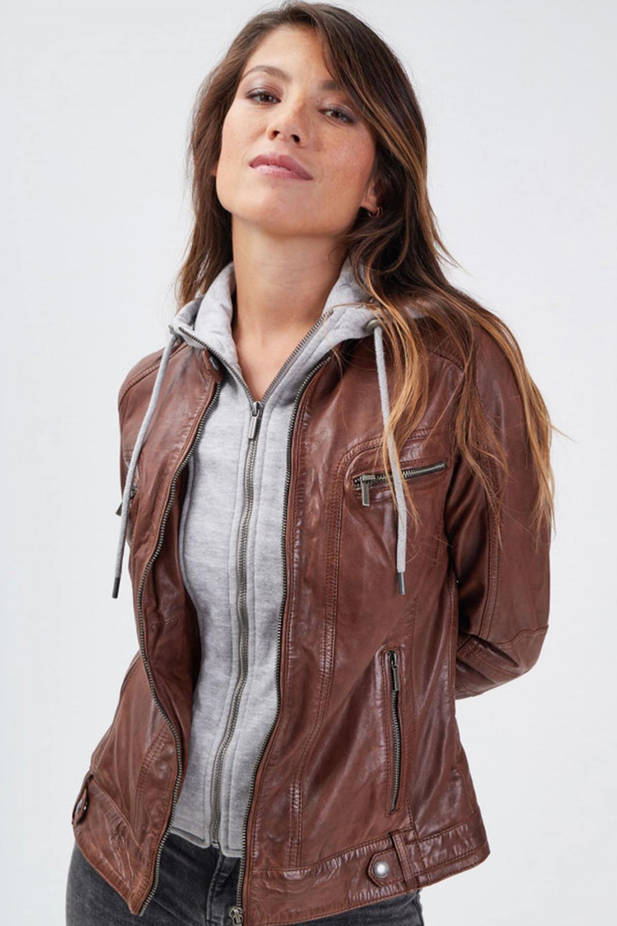 Damen Jacke Rose Garden SILENE HOOD SHEEP AOSTA BISON — Ansicht 5