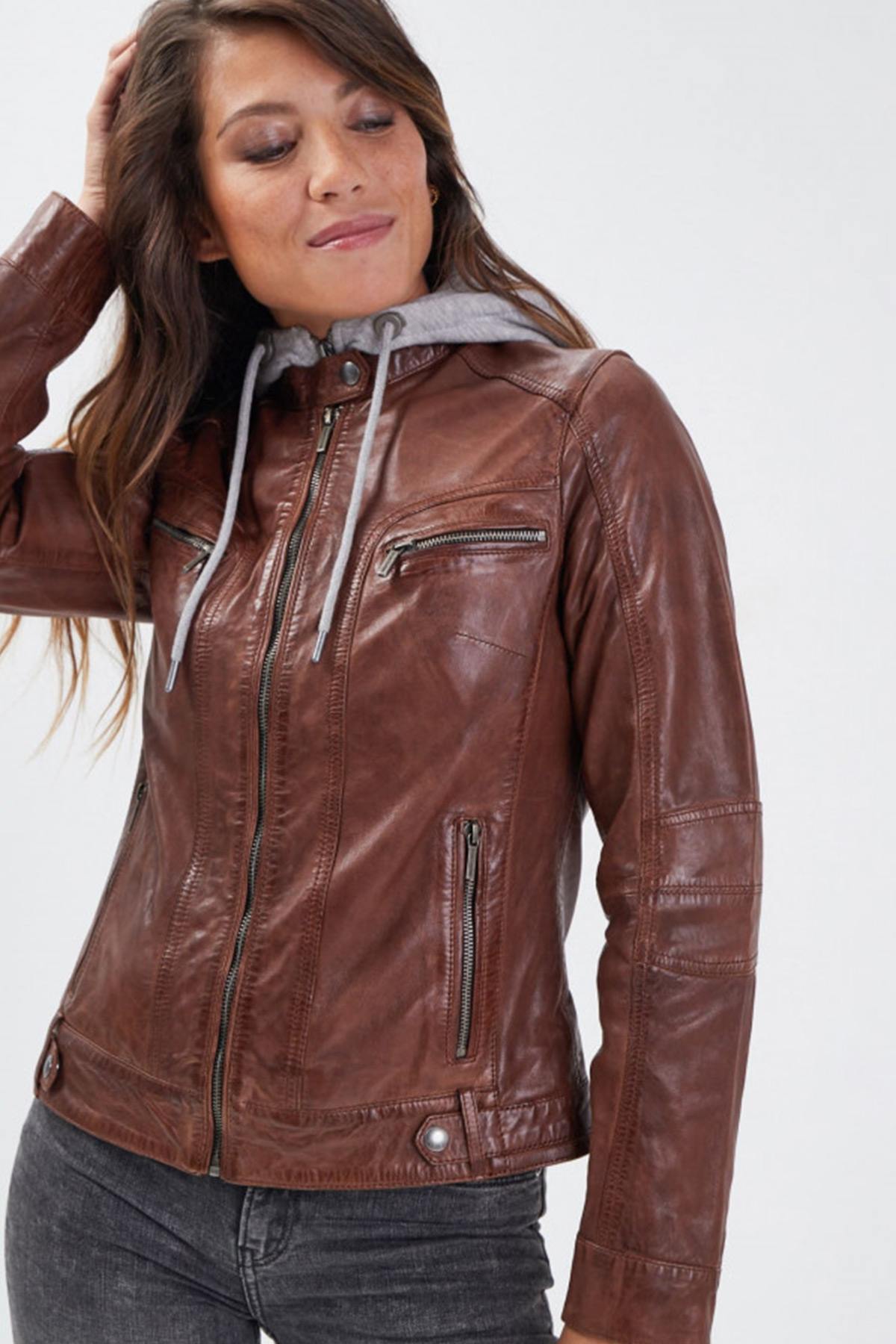 Damen Jacke Rose Garden SILENE HOOD SHEEP AOSTA BISON — Ansicht 1