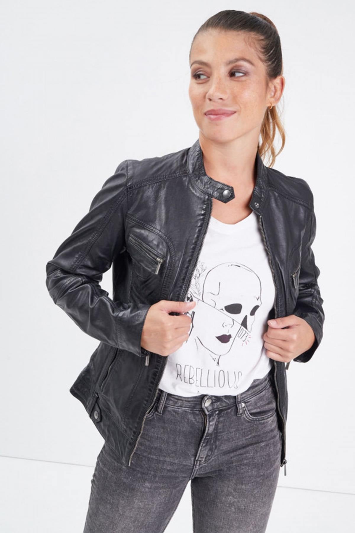 Damen Jacke Rose Garden SILENE HOOD SHEEP AOSTA BLACK — Ansicht 3